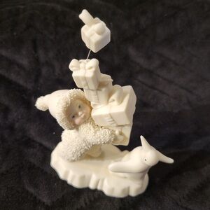 🎄🎁VTG Dept. 56 Snowbabies I Have Lots To Give Penguin Gifts Presents Christmas